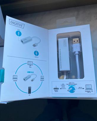 Adattatore di rete usb/lan + cavo