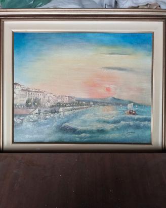 Quadro paesaggistico marino incorniciato
