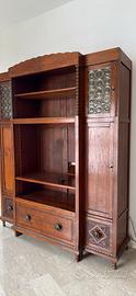 Mobile credenza libreria in legno massello, inizio