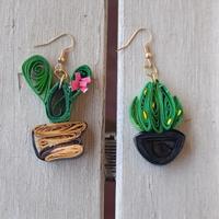 Orecchini cactus in quilling