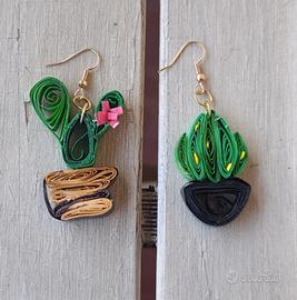 Orecchini cactus in quilling