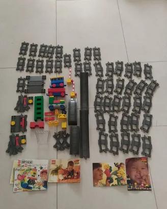 Lotto Lego Duplo Ferrovia Treno Binari e Carrozze