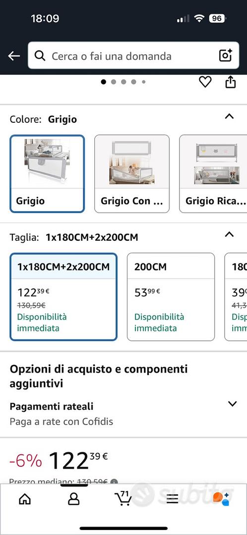 Barriera Per Letto Bambini 180+200cm - Pieghevole E Regolabile - Protezione Anti-Caduta - Grigio - Foto 11