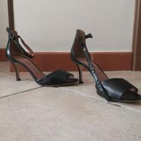 Scarpe Twin Set in cuoio nere tacco 7 cm misura 38
