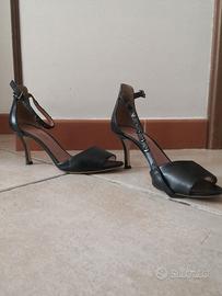 Scarpe Twin Set in cuoio nere tacco 7 cm misura 38