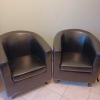 Coppia poltroncine nere in ecopelle