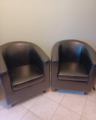 Coppia poltroncine nere in ecopelle