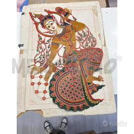 TELA SU CUOIO THAILANDESE COWHIDE PAINTING