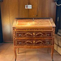 Ribalta / Scrittoio antico intarsiato in stile Lui