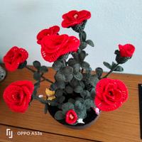 nuovo vaso roselline ad uncinetto hand made