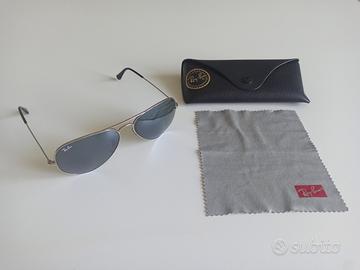 RAYBAN AVIATOR LARGE METAL SILVER MIRROR NUOVI