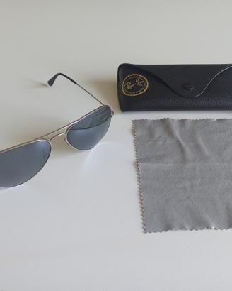 RAYBAN AVIATOR LARGE METAL SILVER MIRROR NUOVI