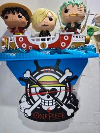 one piece orologio con base per personaggi