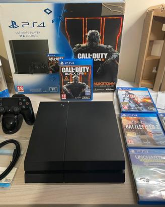 PS4 1TB + 1 Joystick con base di ricarica+6 giochi