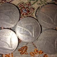 5 monete 10 lire spighe 1954