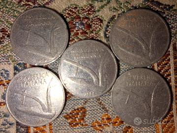 5 monete 10 lire spighe 1954