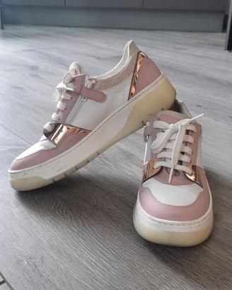 Sneakers Morelli Chunky Platform Rosa Bianco n40