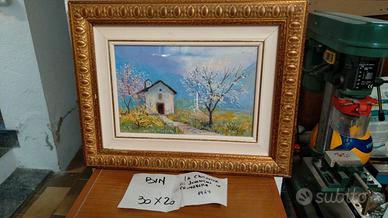 DIPINTO BIN  LA CHIESETTA DI JOVENCAN EN PRIMAVERA