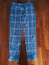 Pantaloni dritti scozzesi blu invernali tg. S-M