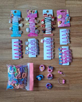 Accessori capelli bambina mollette elastici Disney