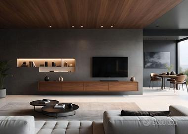 Parete attrezzata mobile TV design su misura