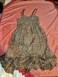 Vestito seta marrone animalier - tg. L