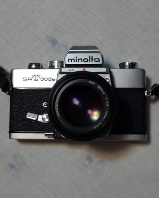 Minolta srt 303 b con obiettivo 50 mm