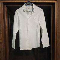 L.OG.G. camicia bianca cotone logo caprone nero S