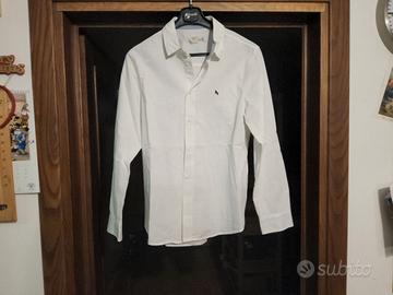 L.OG.G. camicia bianca cotone logo caprone nero S