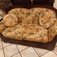 divano d'epoca cassetti legno massello noce scuro