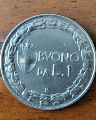 Moneta, buono da 1 lira del 1924