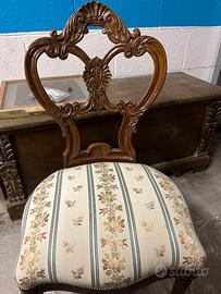 n° 6 sedie fine 800 con spalliera barocca