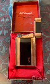 Accendino Dupont placcato oro, laccato, cifre Giap