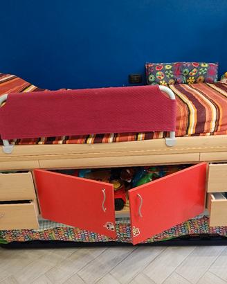 letto alto ragazzi+ colonna specchio 
