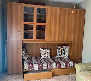 Cameretta completa a ponte con scrivania e armadio