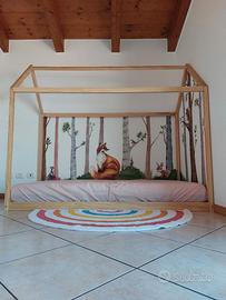 Letto montessoriano a casetta + materasso
