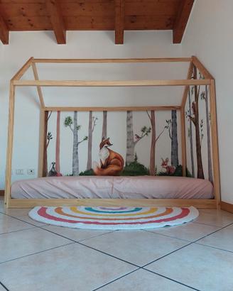 Letto montessoriano a casetta + materasso