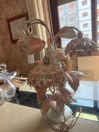 Lampada vintage floreale rosa