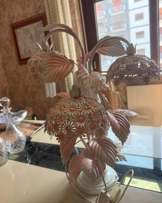 Lampada vintage floreale rosa