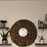 orologio  da parete artigianale  foglia oro.