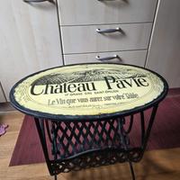 Tavolino portariviste in ferro battuto francese 