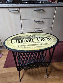 Tavolino portariviste in ferro battuto francese 