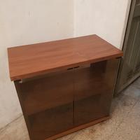 porta tv in legno e cristallo