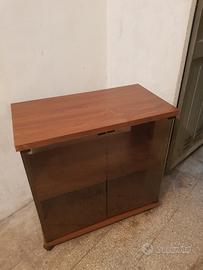 porta tv in legno e cristallo