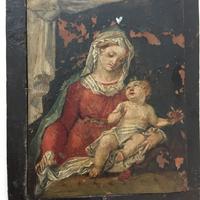 Quadro Madonna con bambino su rame '700