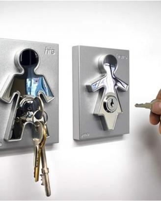 Portachiavi a muro "his&hers" by J-me©acciaio inox