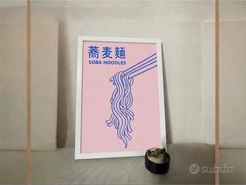 Poster Minimal Soba Noodles-Design Giapponese🇯🇵🍜