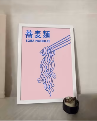 Poster Minimal Soba Noodles-Design Giapponese🇯🇵🍜