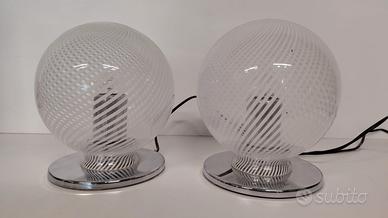 Coppia di lampade da tavolo sferiche vintage