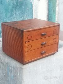 cassettiera vintage legno cucirini filofort